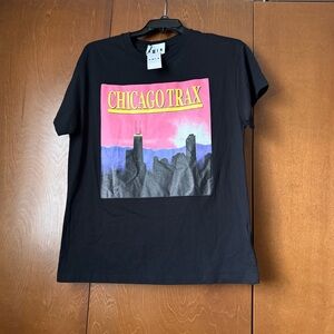 Amen CHICAGO TRAX Graphic Tee - Black with Pink & Purple Print NWT Sz S Unisex